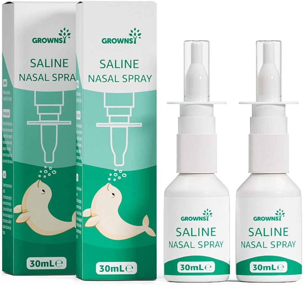 Bayi Grownly Saline Nasal Spray, 2 PCS Nasal Spray Nasal Nasal dengan Xylitol, Non-Alcoholic, Bantuan Instant dari Konsumsi Nasal dan Perawatan Harian