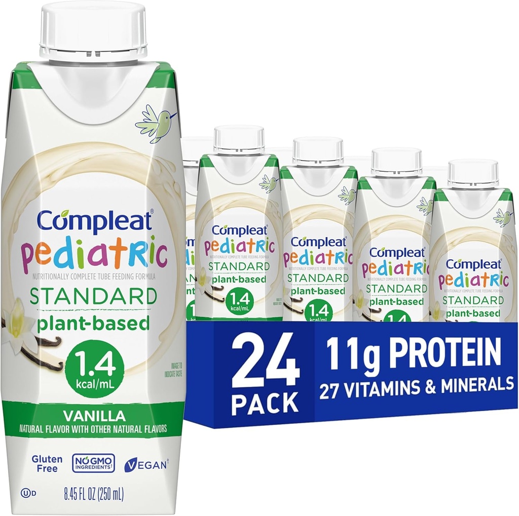 Kompleksi Standar Pediatrik 1.4mL, Tanaman Berdasarkan Kepakan Nutronionally Shake, Tabung Feeding Formula, Vanilla Flavor, 24 Pack