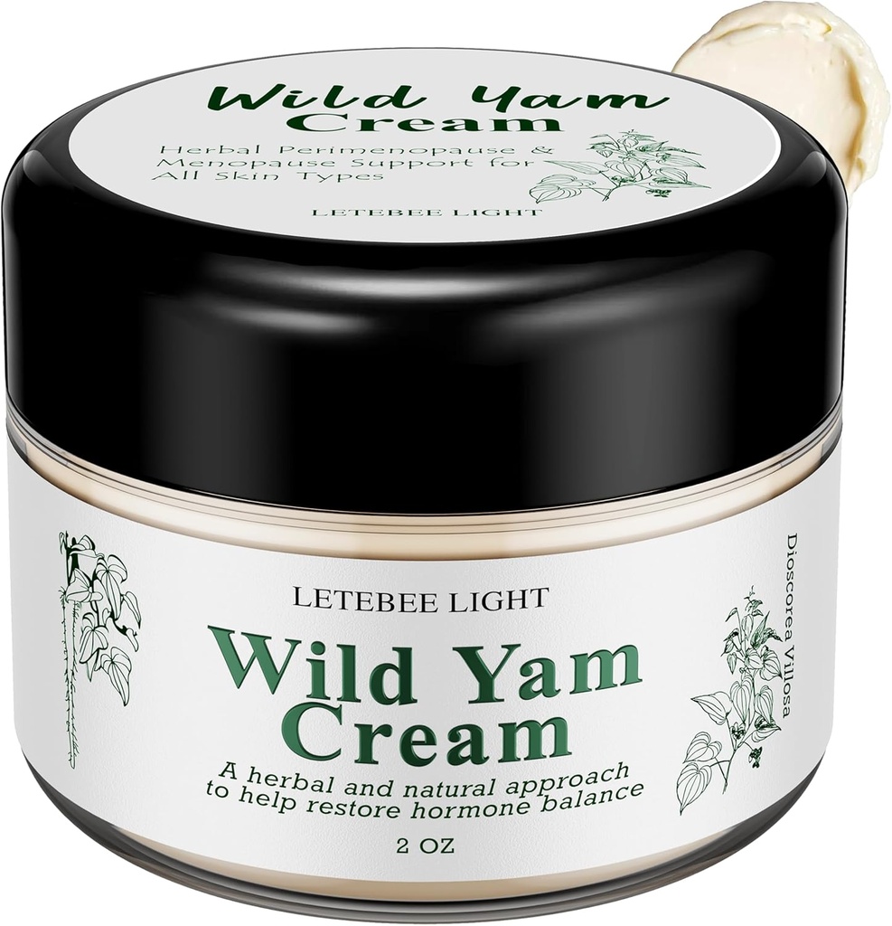 Wild Yam Cream for Hormone Balance: Formula Alam untuk Hot Flashes Night Sweats - Estrogen Progesterone Free 2 OZ