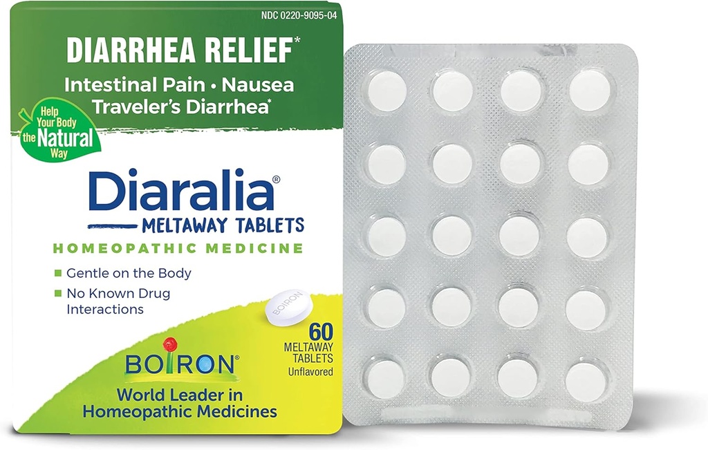 Tablet Boiron Diaralia untuk Diare Relief, Gas, Bloating, Instinal Pain, dan Diare Travler - 60 Count