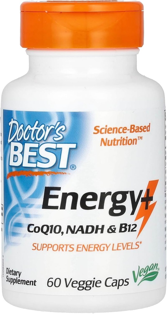 Doctor 's Best Energy + CoQ10, NADH & B12, Immune System, Energy, Mood, 60 Ct