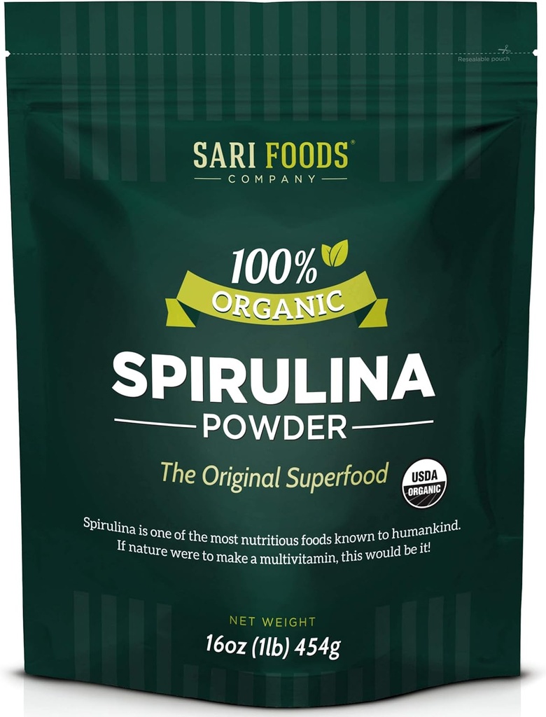 Spirulina Powder Organik (16 Ounce): Vegan Alamis Amino Accids