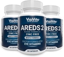 AREDS 2 Zinc Free White Eye Vitamin - Hobxanthin Plus Lutein Macalar Eye Vitamin - Soy-Free - Zinc dan Copper Free Macular Health Formula - Kemasan 3