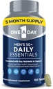 Satu hari Multivitamin 50 + Daily Estinals 124; Multivitamin untuk Pria 50 Plus Menyediakan Kesehatan Ammune, Fungsi Otak Sehat & Energi Fisik 124; Vitamin untuk Pria dengan Vitamin C & Zinc, 150 Cacah