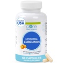 Core Med Science Lipomal Curcumin Capsules, 500mg - Pure Turmeric Extract Suplement - Tinggi Absorpsi Gabungan & Heart Health Dukungan Kesehatan - Proote Kognitive & Brain Health, Non-GMO (60 Count)