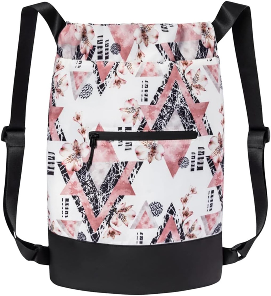 GOMOYO Flex Cech Drawstring Gym Bag for Women 124; Modern Floral Designs £124; Durable Lighlable Gym Cuck = 18 "x 14" x 7 "