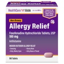 HealtCareAisle Allergy Relief - Fexofenadine Hydrochloride Tablet USP, 180 mg, 90 Tablets, Obat Allergy, Non-Drowsy 24- Hour Relief