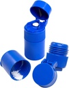 EZY DOSE 3 Complets Pill Crusher, Cutter and Grinder, Daily Unation, Safely Cut Pills, Vitamin, Tablet, Accurate dan Easy Cutting, Stainless Steel Blade, Removable Drink Cup, Blue, BPA Free