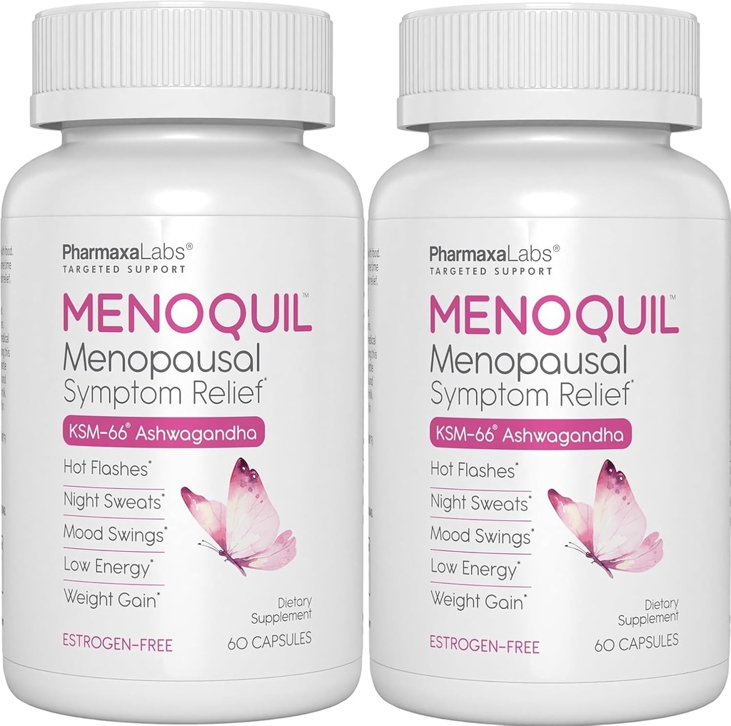 Menopausal Kekuatan Symptom Relief Membantu Combats Menopause, Hot Flashes, Night Sweats dan Mood Swings Untuk Provious Restful Sleep dan Energy Boost - 60 Capsules (Paket 2)
