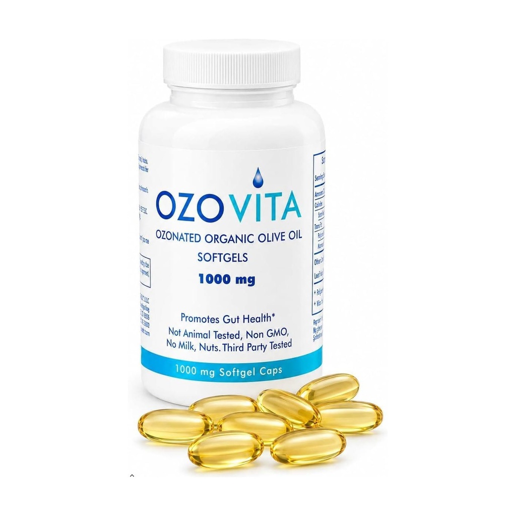 Potency Tinggi Ozonated Organic Extra Virgin Oil Softgeels 1000mg 124; Pure Oxygenated Capsules for Ammune Support & Gut Health 124; Organic Oxygen Infused Suplemen 124; 60 Softgeels