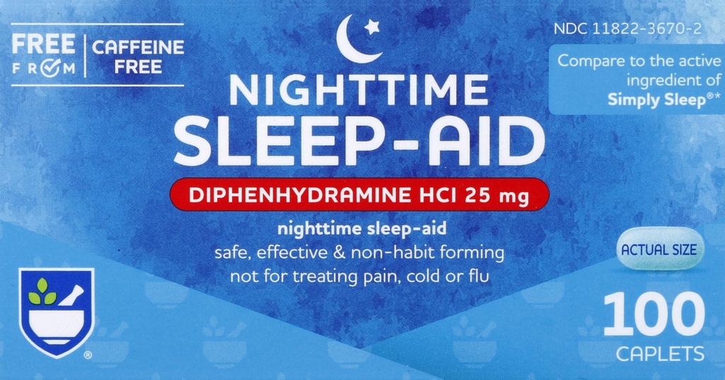 Rite Aid Nighttime Aid Diphenhydramine HCI 25 mg, 100 Mini Caplet 2.4; Non-Habit Membentuk Supplemen Tidur 126; Best Sleep Aid for Insomnia 124; Insomnia Relief dan Anxiety Relief Items Natural Sleep Aid