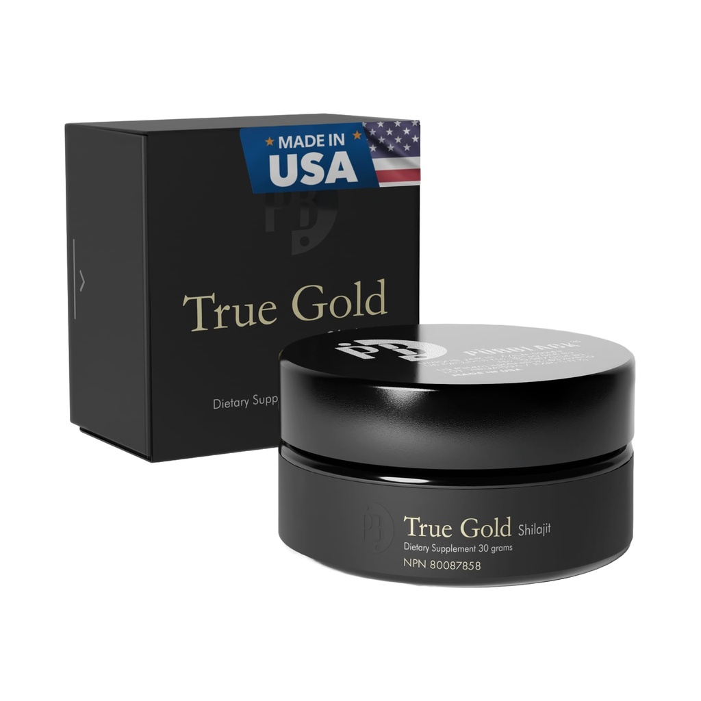 Suplemen Live Resin Pure Gold Shilajit - Organic Shilajit dengan lebih dari 80 Mineal - Biovavability & Antioksidant Dukungan Tambahan Mineral - Autic Gold Terinstal Resin 124; USA made 60 Servings