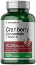 Horbäach Cranberry Extract Pills + Vitamin C 124; 30000mg 124; 120 Capsules 124; Triple Energy Ultimate Formula 124; Non-GMO dan Gluten Free Suplemen