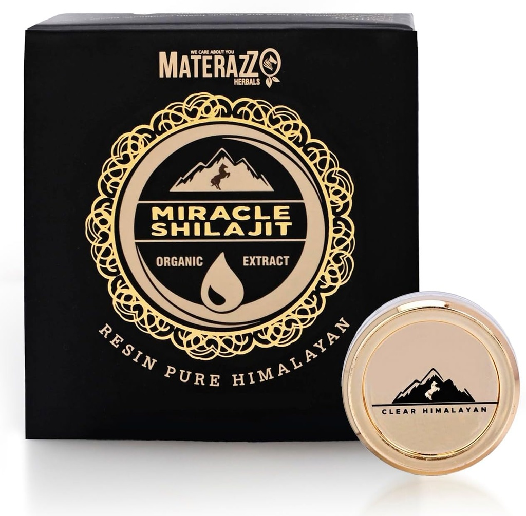Himalaya Murni Shilajit Resin 10g (1 Pack) - Organic Gold Grade Supplement dengan 85 + Trace Minerals, Fulvic Acid - Supports Vitalitas & Overall Wellness - Ideal for Men & Women