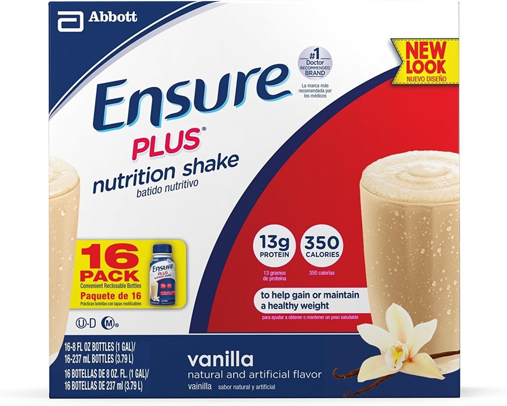Pastikan Plus Nutrition Shake, Vanilla, 8 ons, 16 jumlah