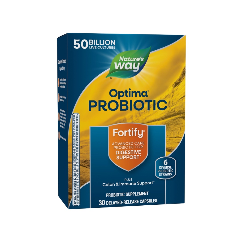 Cara Alam Membentengi Probiotik Optima bagi Pria dan Wanita, 50 Milyar Budaya Hidup, 6 Strains, Supports Digetical and Immune Health *, 30 Capsules (Packaging May Vary)