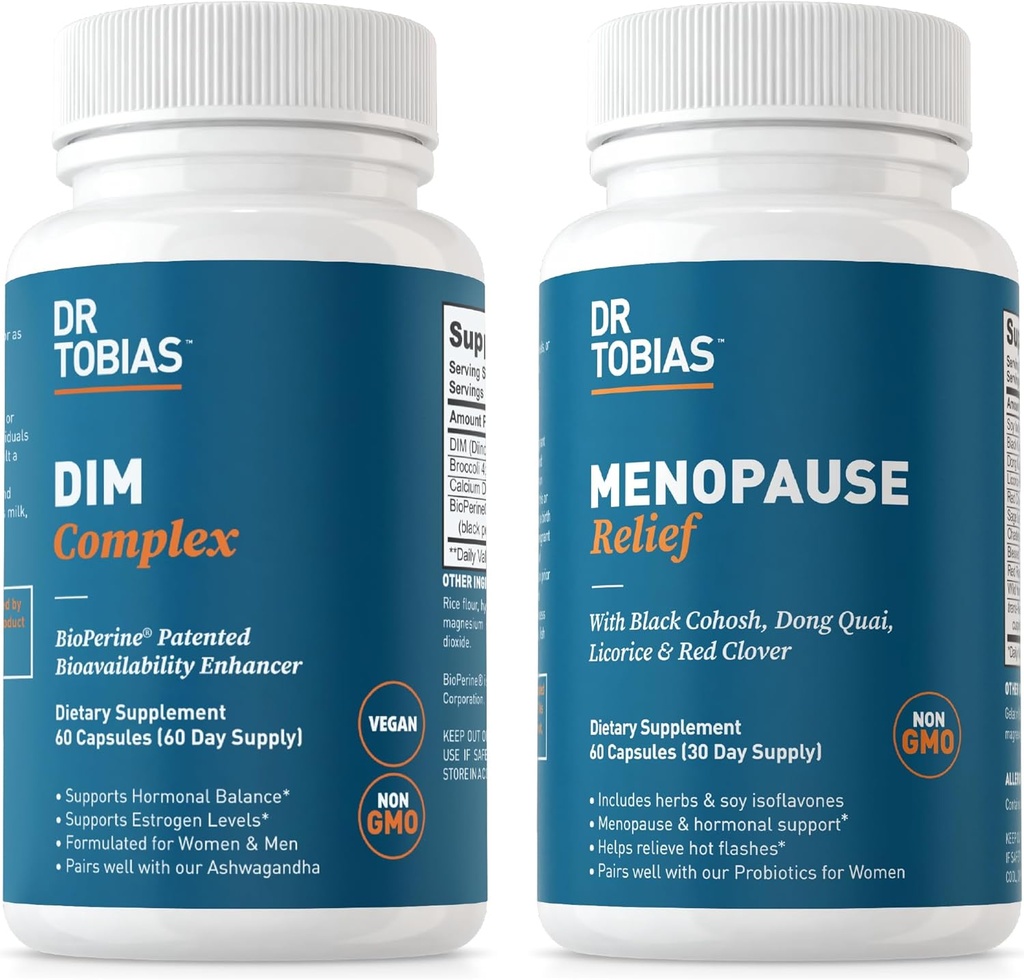 Dr. Tobias Menopause Relief dan Dilm Complex - Dukung keseimbangan Hormonal dan Comfort Menopausal, Non- GMO