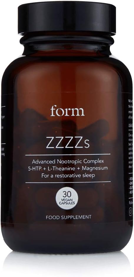 Bentuk ZZZs - Natural Nootropic for Sleep 124; 5- HTP 12.4; Magnesium 124; Zinc 14; Calming Amino Acids 124; untuk Regeneratif alami Tidur