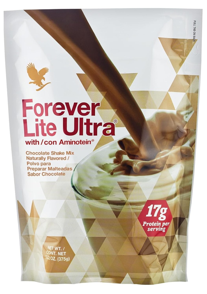 Selamanya Hidup - Lite Ultra Chocolate Protein Shake Mix dengan Aminotein, rendah Carb Minuman untuk Lean Muscle Mass, 13,2 oz