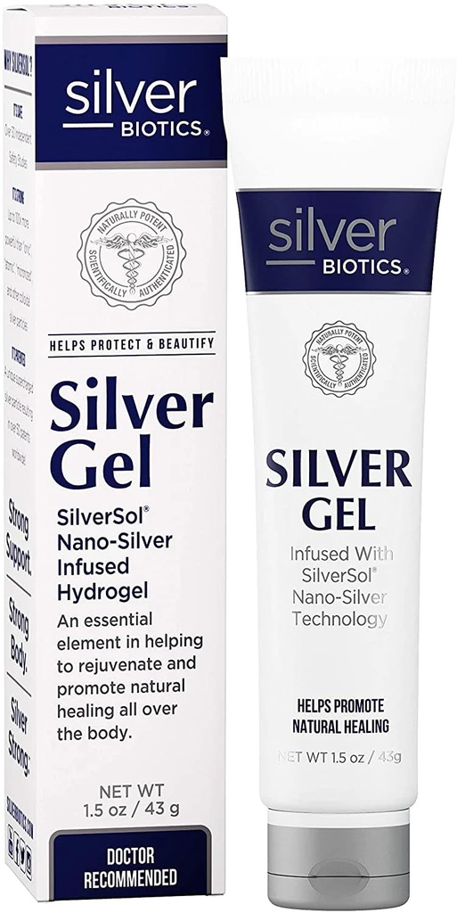 American Biotech Labs Silver Biotics Patenating Multivalen SilverSol 20 PPM Sootthing Skin Gel 124; Versatile 1.5 untuk Skin Comfort dan Wellness