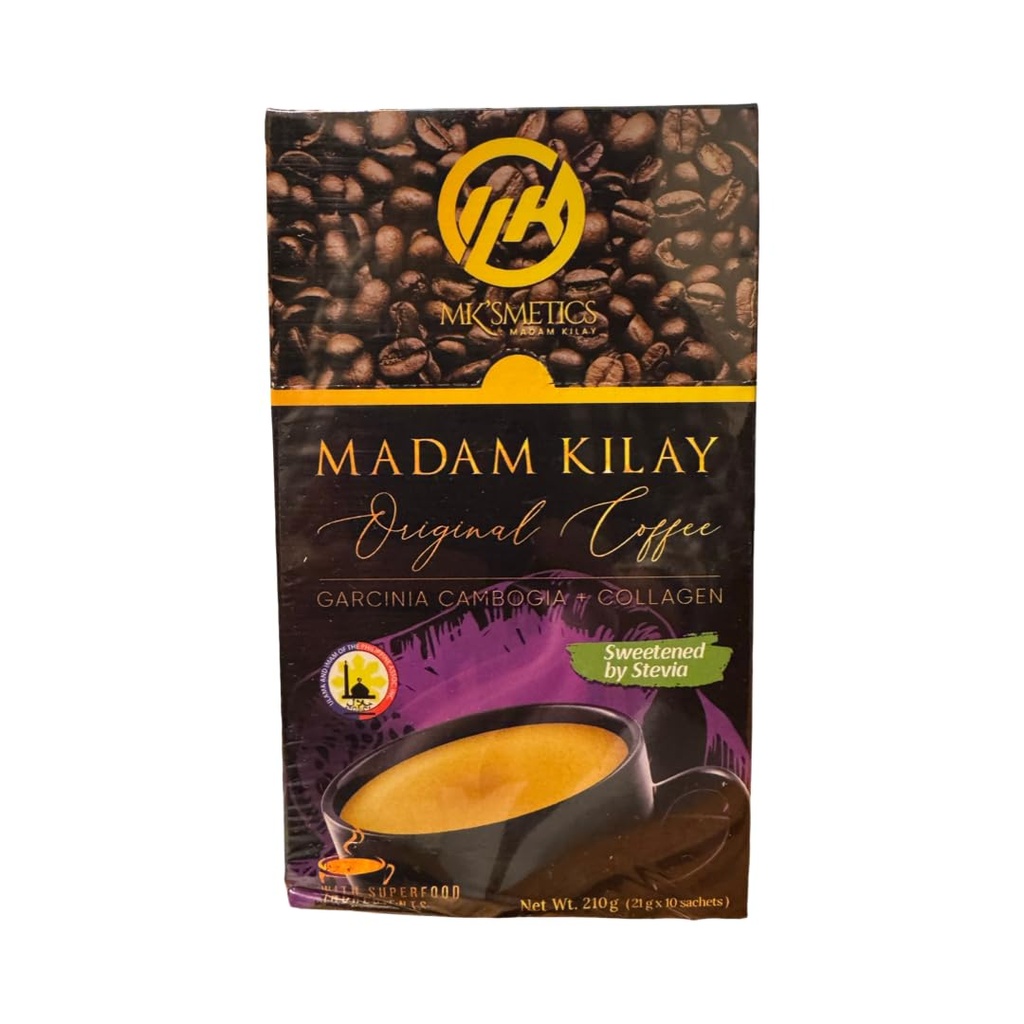 Slimming- K Kopi oleh Madam kilay, Pembakar Fat + Collagen (21g), 10 Cacah (Pack of 1)