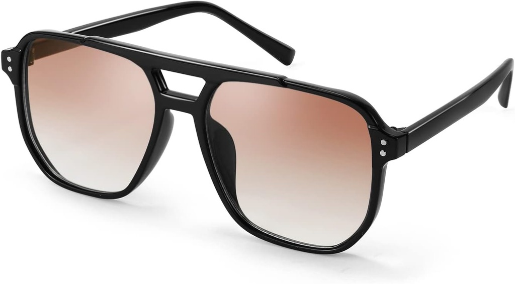FEISEDY Retro Square Aviator Sunglasses Women 70an Vintage Trendy Plastic Frame Sun Glasses B2835