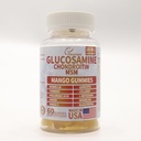 Glucosamin Chondroitin Gummies dengan MSM 60 CT Sugar Free Glucosamin Chondroitin Gummies Tiga Kekuatan untuk Kesehatan Gabungan & Imune Dukungan untuk Dewasa, Pria & Perempuan - Mango Flavor