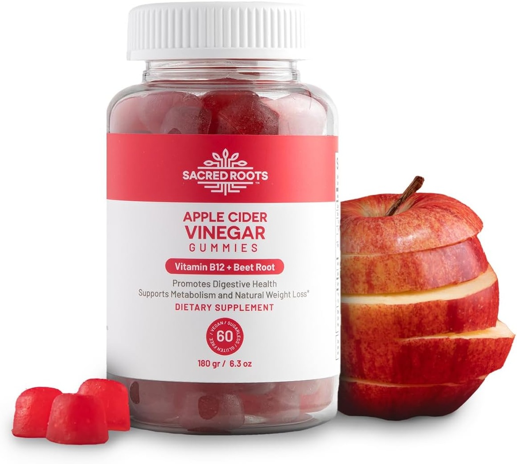 Apple Cider Vinegar Gummies - Sugar Free Apple Cider Gummies dengan Vitamin B12 dan Beetroot Powder