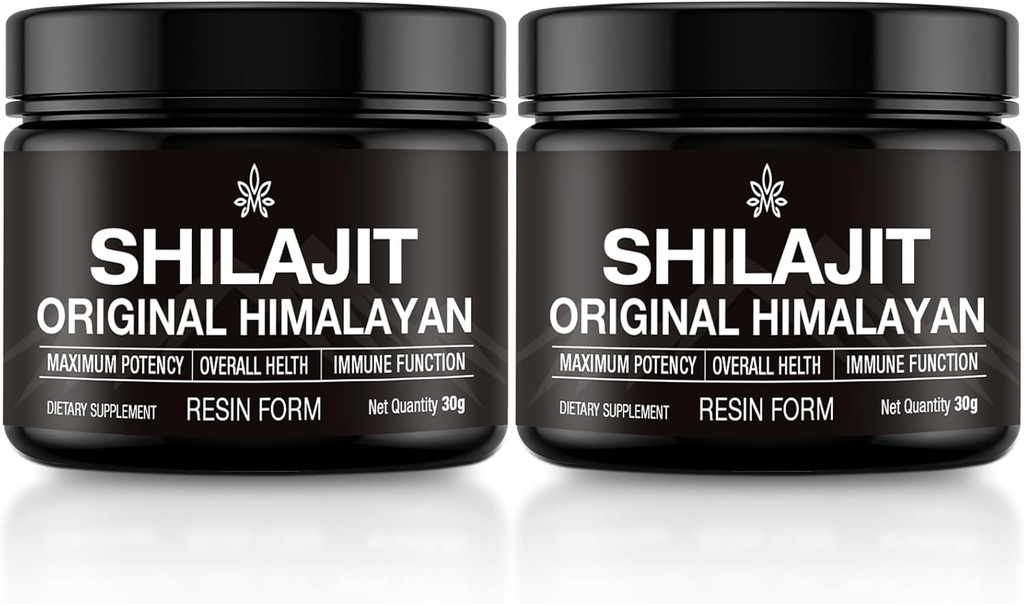 Shilajit Pure Himalaya Shilajit Shilajit Gold Tingkat 100% Pure Shilajit untuk Pria & Perempuan dengan Fulvic Acid, 85 + Trace Mineral, Lab Test for Energy, Imune Dukungan, 30 Grams (2 Pack)