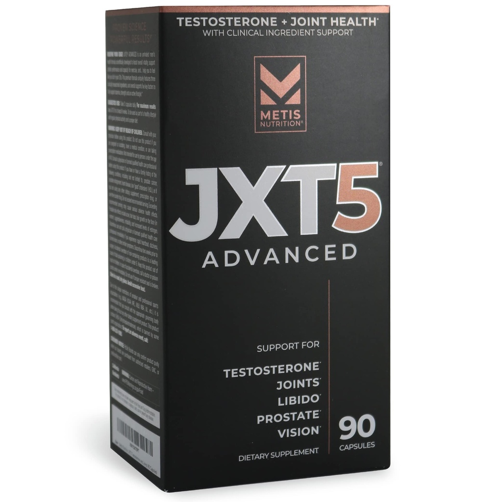 JXT5 Gabungan Kesehatan - 5-in- 1 Men 's Suplemen Kesehatan untuk Libido, Prostate, dan Vision - Uji Boost, Dukungan Gabungan, dan Peningkatan Energi (90 Katup)