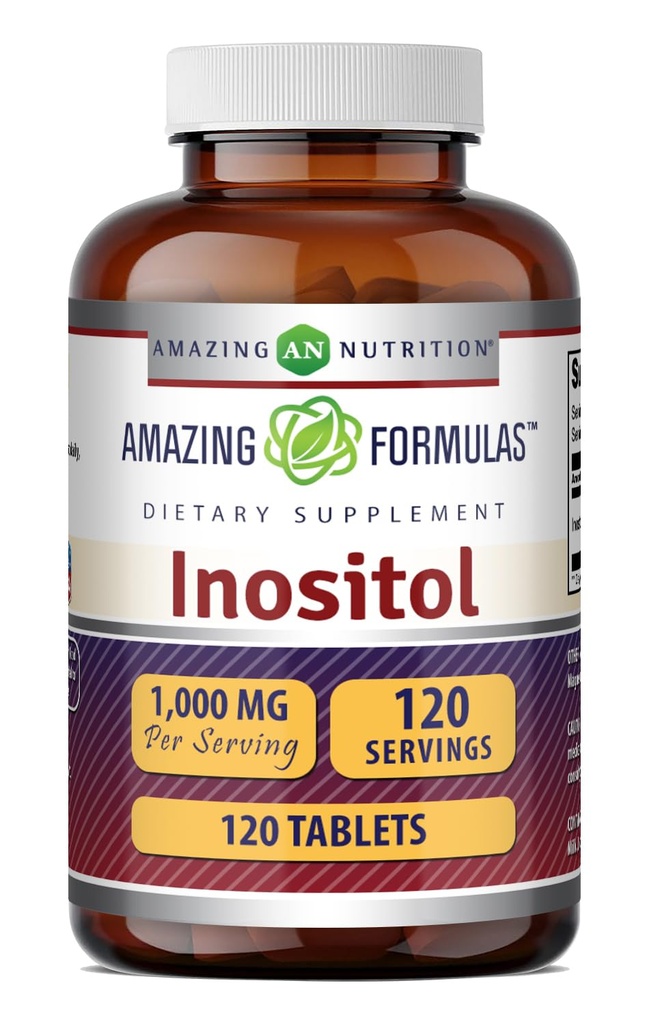 Amazing Formulas Inositol Tablets Supplemen 124; 1000 Mg per Serving 124; Vitamin B8 14; Non-GMO 124; Gluten-Free 124; Made di USA (1 Pack, 120 Count)