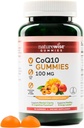 NaturreWise CoQ10 Gummies 100mg - Peach Mango Flavor - Suplemen Kesehatan & Antioksidant Activity - Pectined, Vegan, Soy dan Gluten Free, Non-GMO