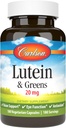 Carlson - Lutein & Hijau, 20 mg, Dukungan Vision & Fungsi Mata, Antioksidan, 180 Vegetarian Capsules