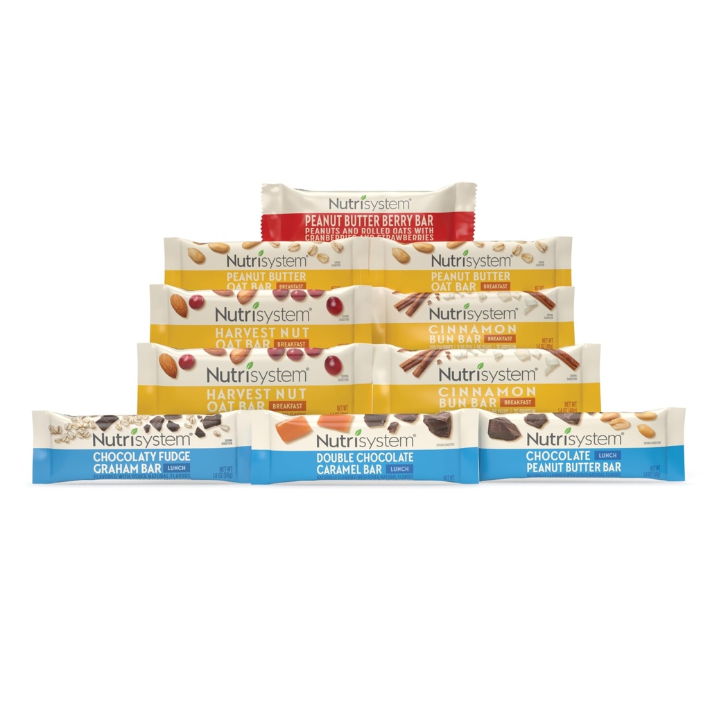 Nutrisystem ® Breakfast and Lunch Bar Variety Pack, Helling Support Weight Loss - 10 Count