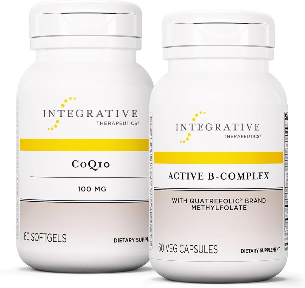 Therapeutics Integratif Bundle with Active B-Complex, 60 Capsules & CoQ10 (100mg), 60 Softgels - Aktif B-Complex untuk mendukung Energi Metabolisme * - CoQ10 untuk Mendukung Kesehatan Hati & Otak *