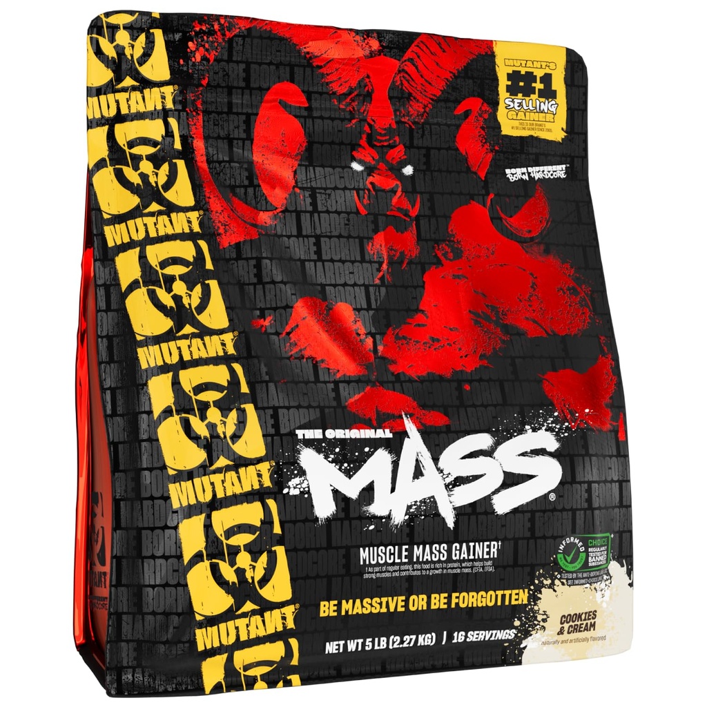 Mutant Mass 124; Weight Mass Gain Protein Powder - high Calorie Protein Powder for Mass gain - Cookies and Cream - 5 Pound