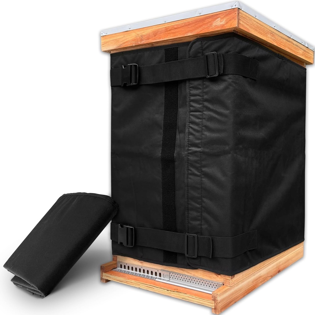 Winter Bee Hive Crap for 8 and 10 Frame Hives, Adjustable Beehive Block Beckkeeping Supplies, 600D Oxford Insulated Cover, Waterproof, Lighlable, Eco- Friendly, Recontinable, 75.98 "x 23.6"