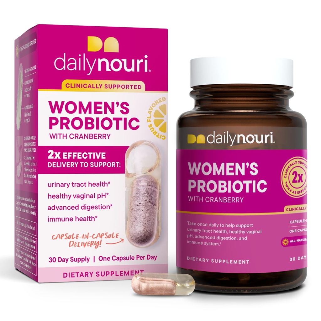 Proposal Daily Nouri untuk Perempuan 124; Vaginal Health + Urinary Tract Dukung 124; Vaginal pH & Microbiome Keseimbangan 124; 5 Klanis Belajar Strains + Cranberry & Omega 124; 30- Day Suppply