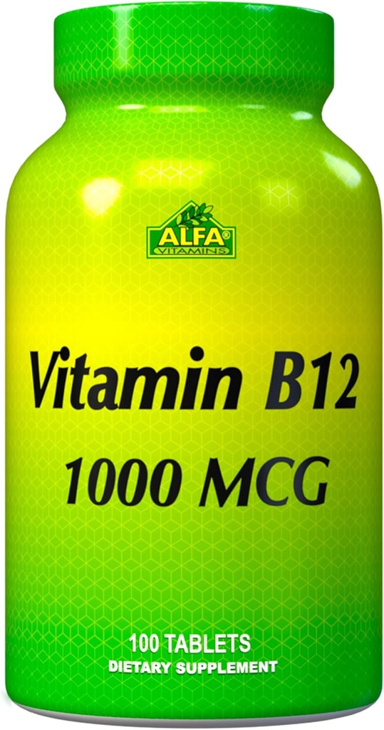 ALFA VITAMINS Vitamin B12 1000 Mcg 100 tablet. Sistem kekebalan. Nerves and Brain Health. Metabolisme