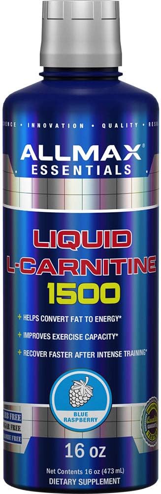 ALLMAX Nutrection Liquid L- Carnitine 1500 + Vitamin B5, 16 oz / 473 ml (Blue Raspberry)