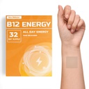 Veru Wellness B12 Energy Patch - Energi, Fokus - B12, C, B6, Besi, Guarana dan Garcinia Cambogia - Eksternal Gunakan only- 32 Cacah