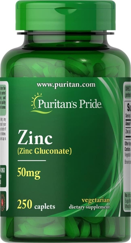 Puritan 's Pride Zinc 50 Mg, 250 Count