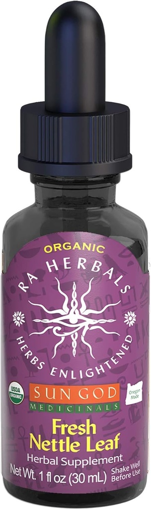 RA Herbals Certified Organic Fresh Leaf Tincture 124; Ekstrak Herbal Alam untuk Wellness 124; Nfreshing dan Menyegarkan Blend 124; 1 oz