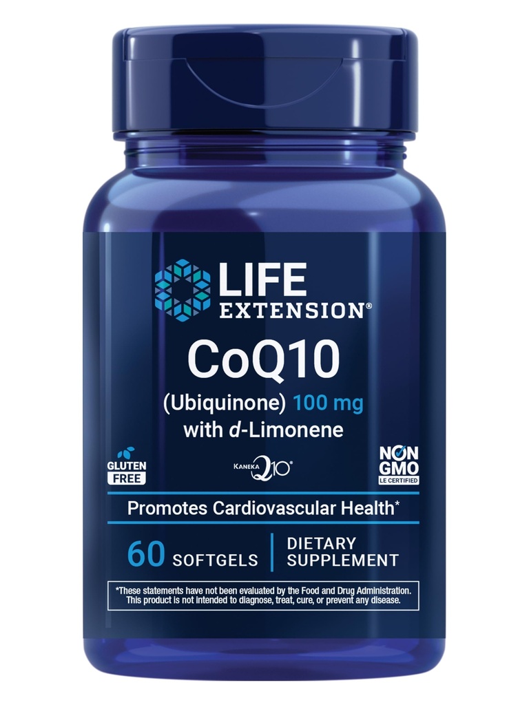 Ekstensi Hidup CoQ10 (Ubiquinone) dengan d-Limonene - Kesehatan Jantung, Fatigue Umum, Lebih Baik Absorpsi - Bebas Gluten- GMO - 60 Softgels