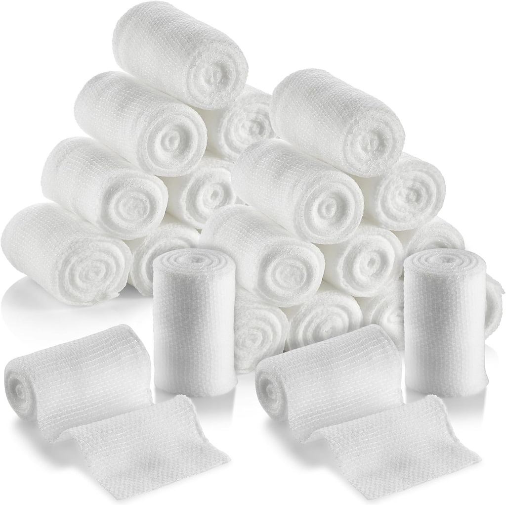 MEDca Gauze Bandage Rolls - 24 Pack, 2- Inch, 4.1 Yard Per Roll, Medical Grade Bandage for Wound Dressing and First Aid Kit