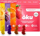 Chomku Energy Chews - Energy Gummies w / Natural Caffeine from Green Tea 124; Yerba Mate, Coconut Water for Hydration, 4g Fiber Gummy, Non-GMO 124; Running, Cycling, On- TheGo Snacks, Variety Pack (8-Pack)