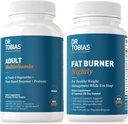 Dr. Tobias Fat Burner Nightly & Adult Multivitamin Supports Energy, Imunity & Metabolisme dengan Ashwagandha. 42 Fruits & Vegetables with Propoles, Green Coffee Bean Extract, Non-GMO, 30 Day Suppply