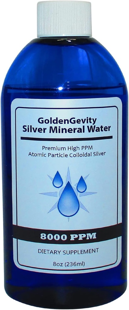 8000 PPM Premium Colloidal Silver - High PPM Liquid Trace Mineral Immune Suplemen 8 oz. (236 ml).