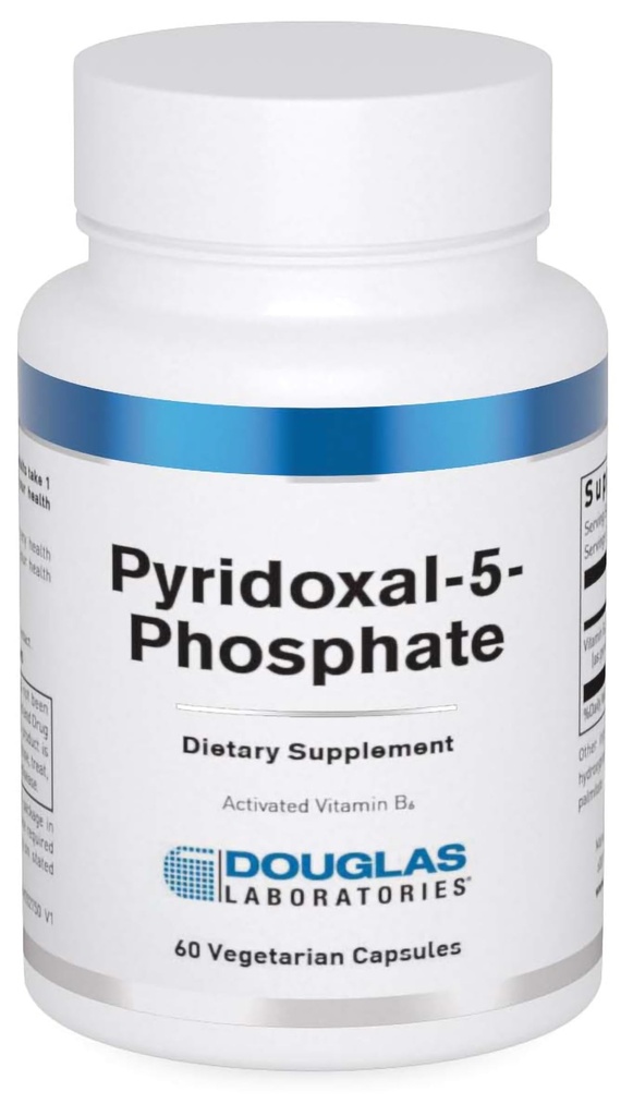 Laboratorium Douglas Pyridoxal- 5- Fosfat (50 mg.) Alu4; Vitamin B6 untuk mendukung Kesehatan Neurologis dan Sistem Kardiovaskular 124; 60 Capsules