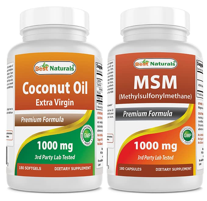 Terbaik Extra Virgin Coconut Oil 1000 mg & MSM 1000 mg
